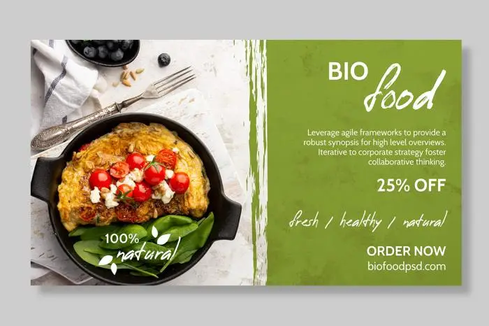 Healthy food banner template