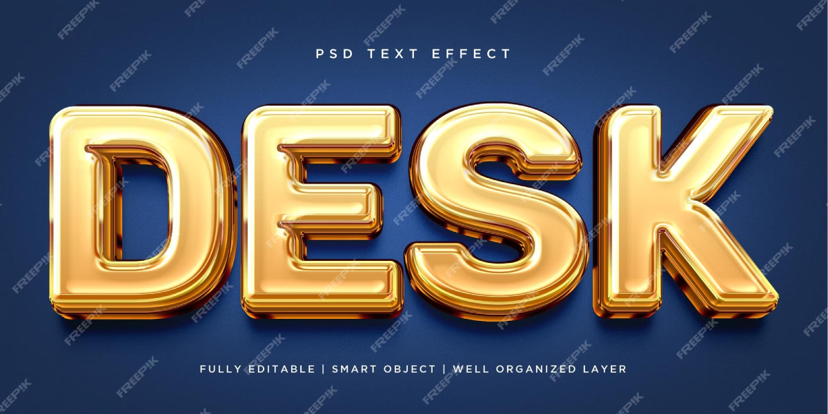 Desk 3d style text effect