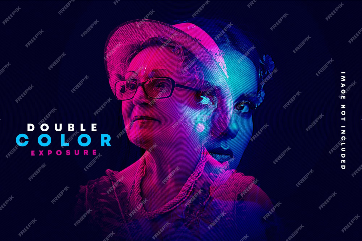 Double color exposure effect template