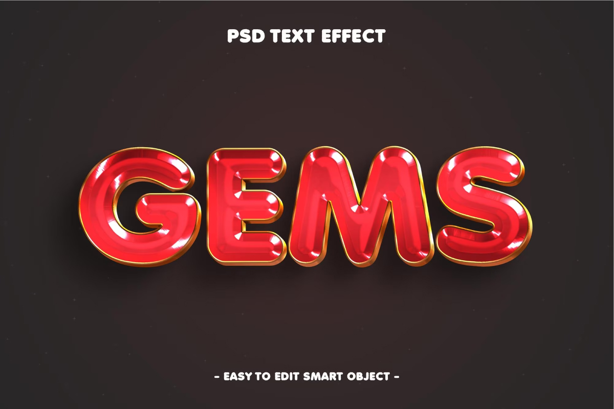 Gems editable text effect