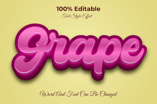 Grape editable text effect template