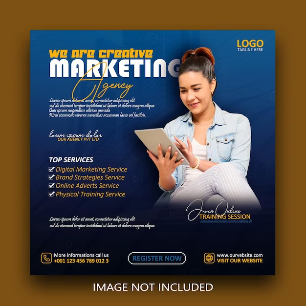 Online webinar digital marketing and social media post template