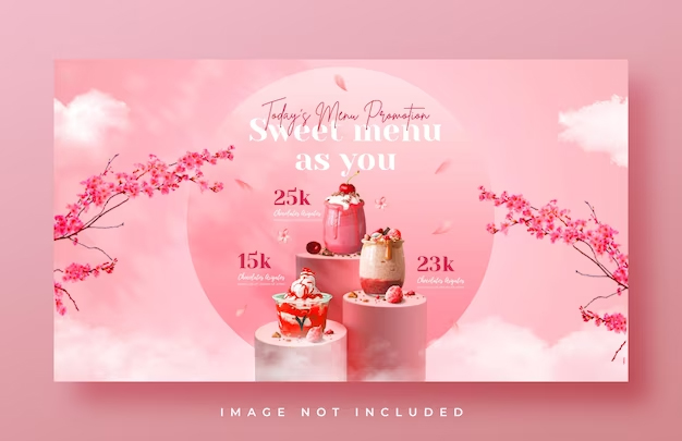 Special drink menu promotion web banner template