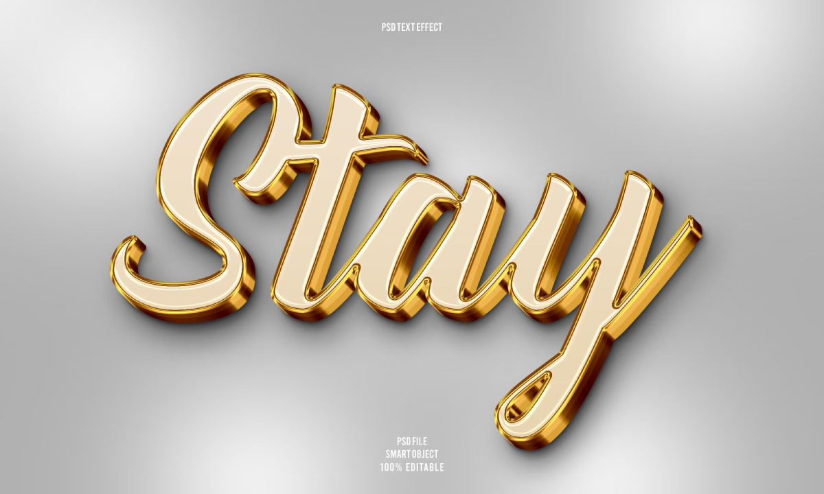 Stay 3d editable text effect
