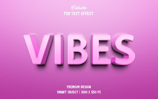 Vibes 3d editable text effect