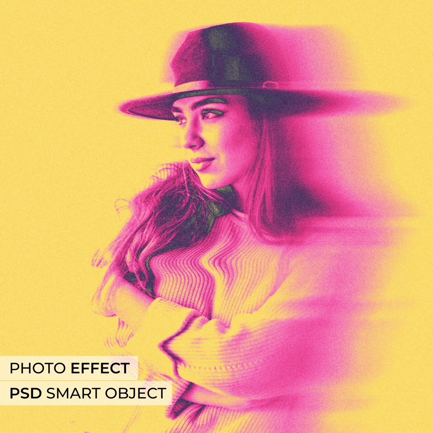 Portrait of person with acid motion blur effect
