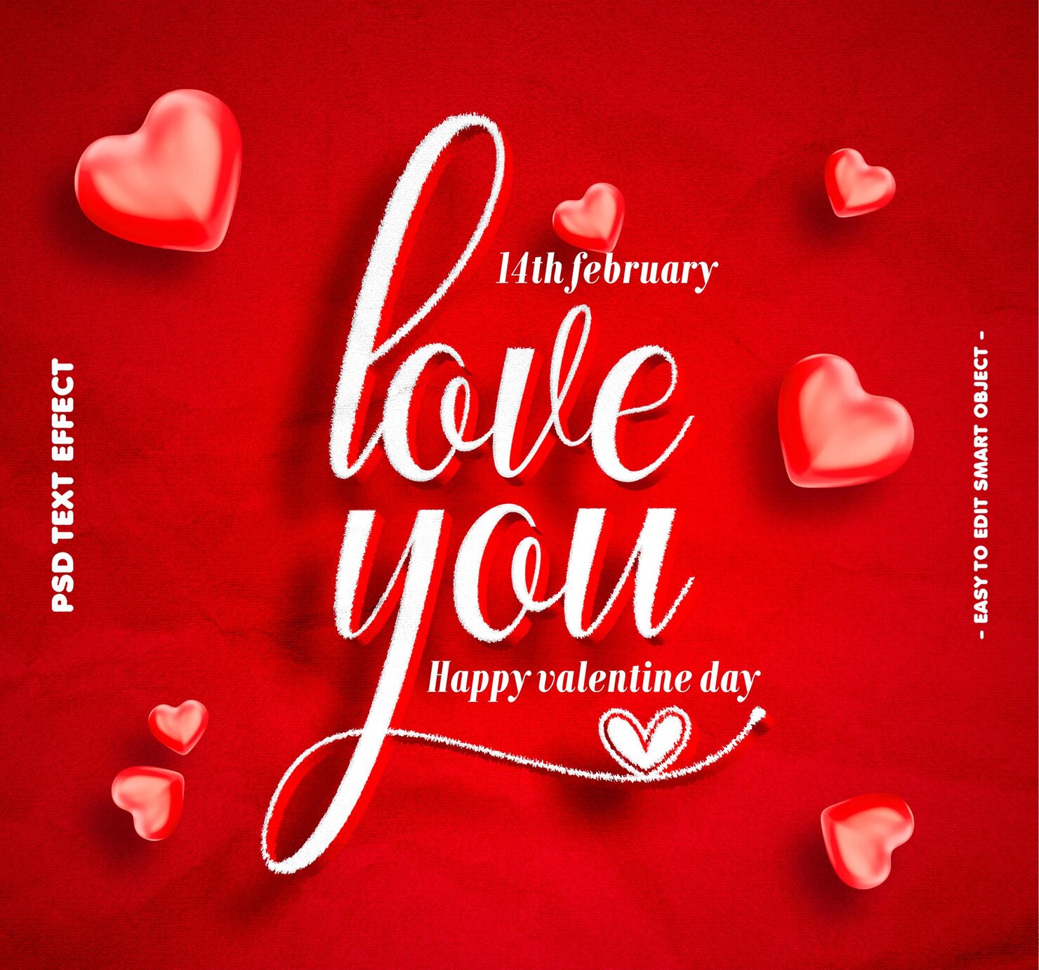Valentines love editable text effect
