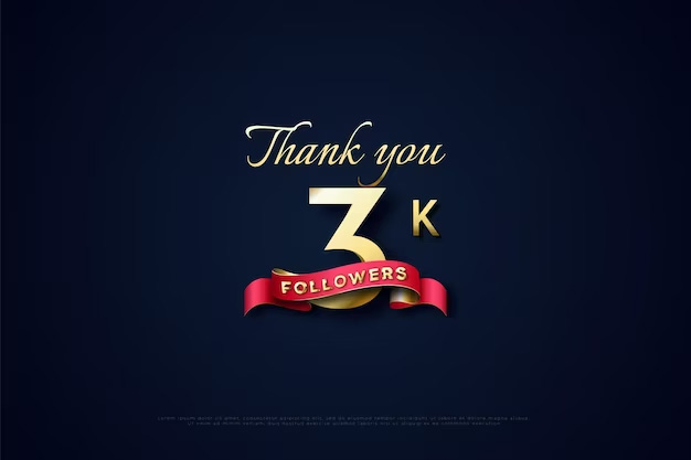 3k followers with red ribbon decoration.