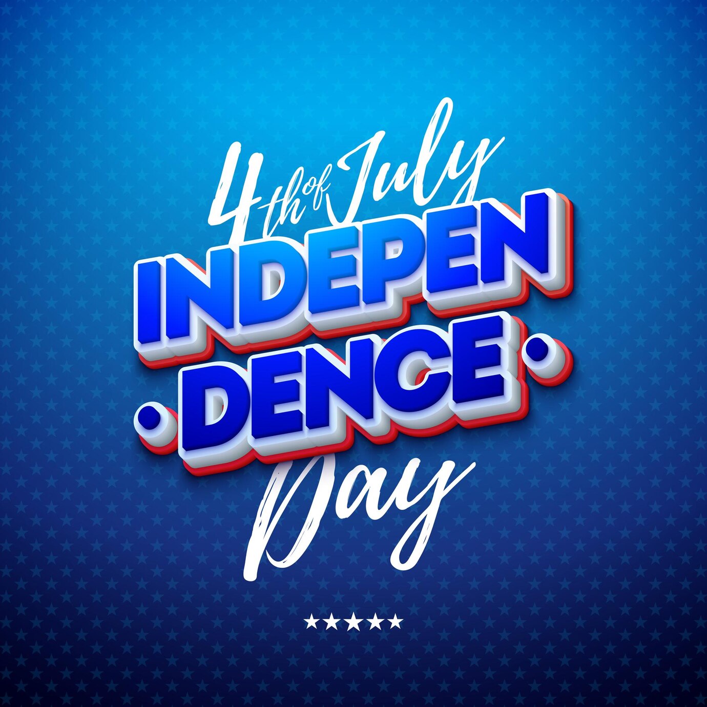 4th of july independence day of the usa vector illustration with american color 3d lettering
