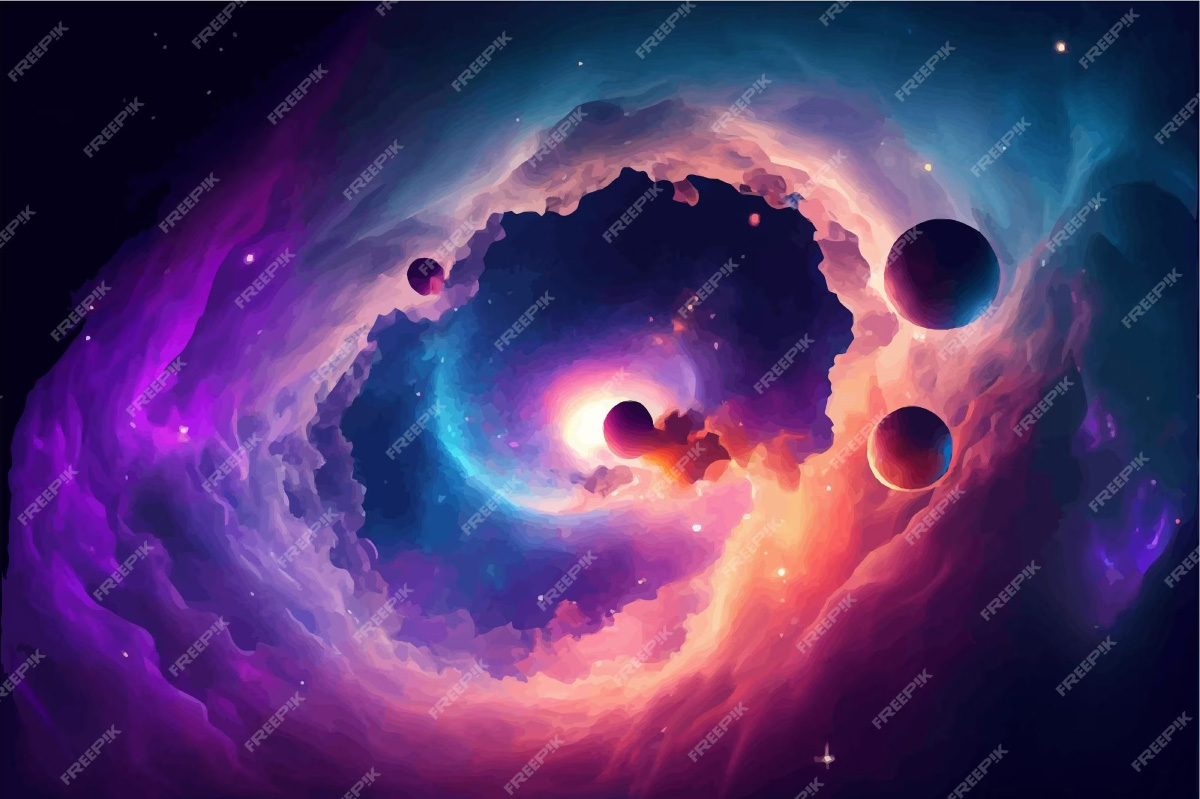 Beautiful cosmic outer space background wallpaper illustration