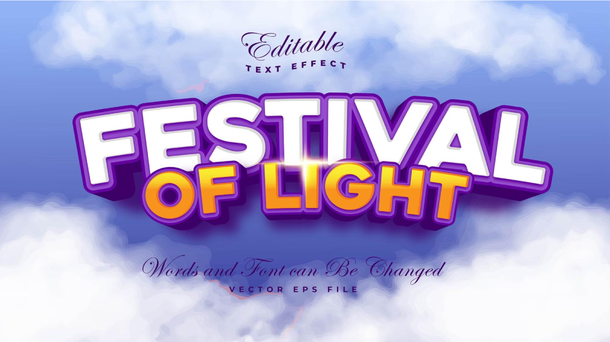 Festival of light text effect