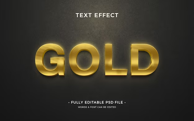 Gold text effect design