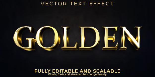 Golden text effect, editable luxury and elegant text style
