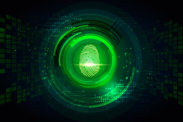 Neon fingerprint background concept