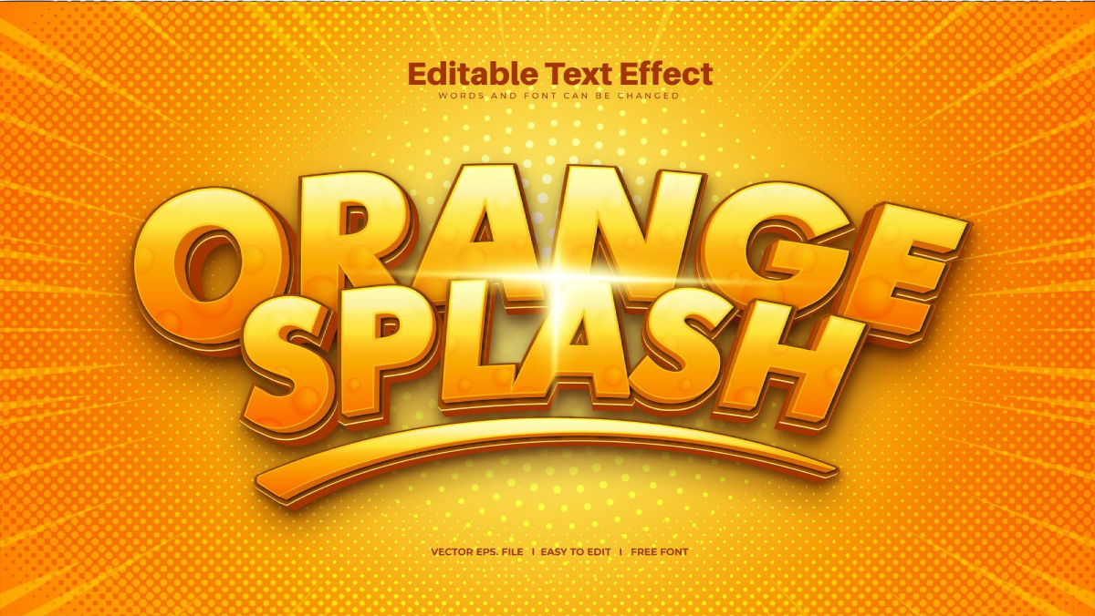 Orange splash text effect