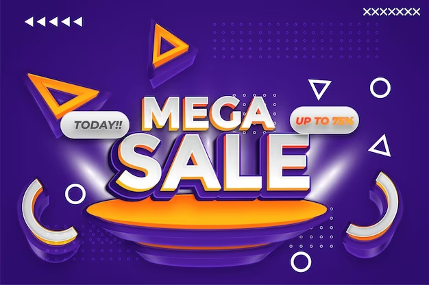 Realistic mega sale background with special discount