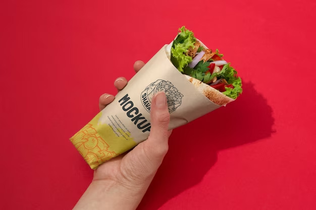 Shawarma packaging mockup design
