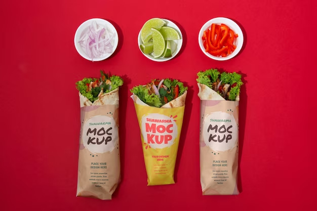 Shawarma packaging mockup design