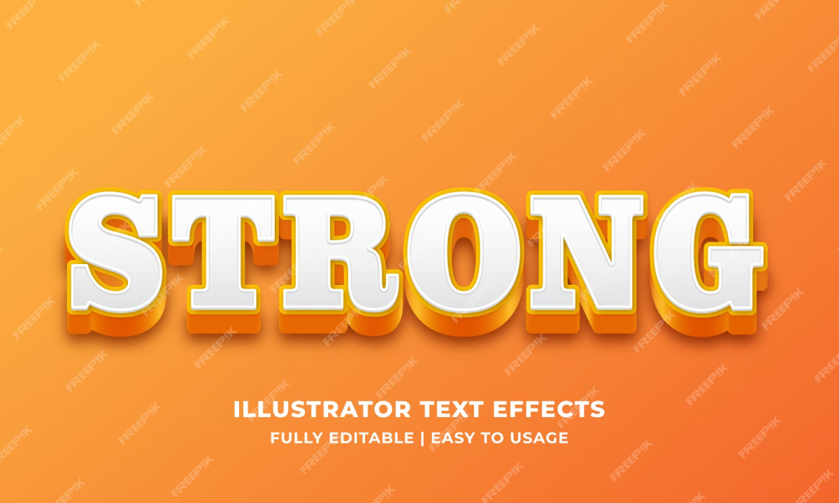 Strong bold white orange text effect