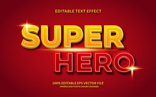 Super hero editable text effect