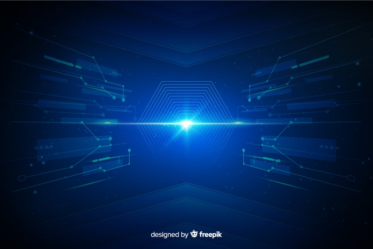 Technological interface light tunnel background