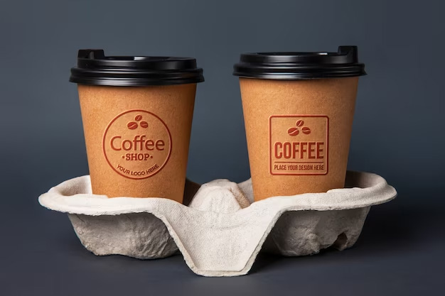 Textured logo on paper cup