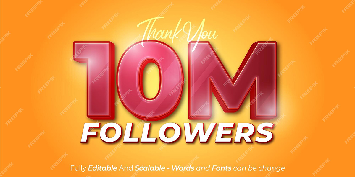 Thank you 10m followers and subscribers editable text template