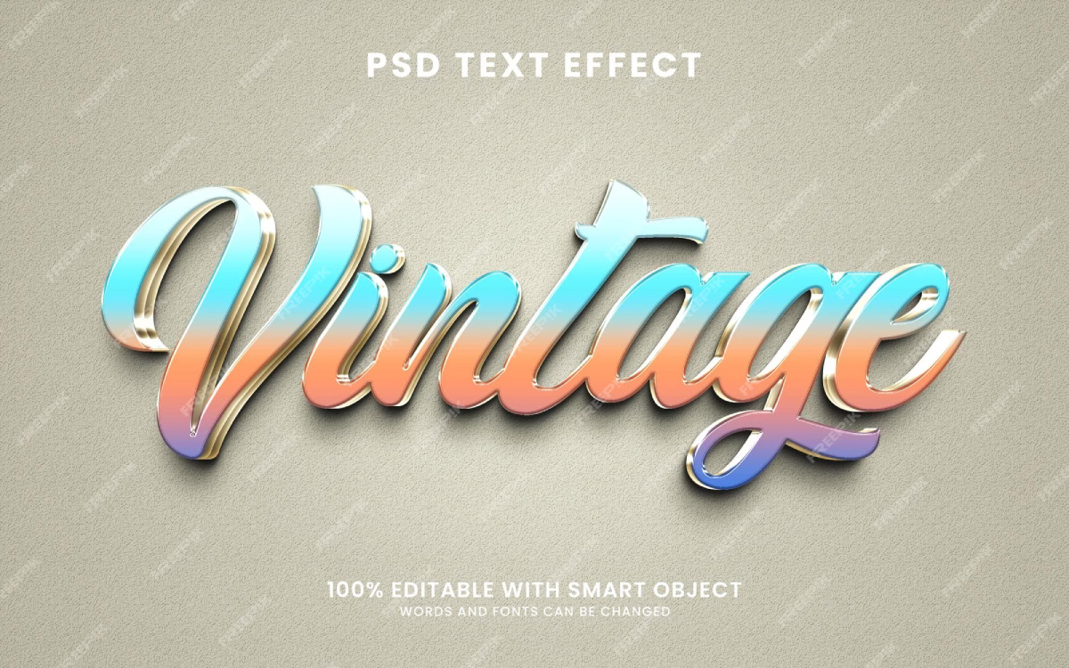 Vintage 3d text effect template
