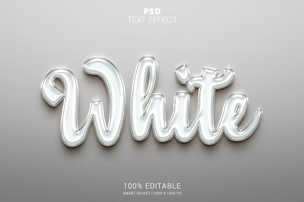 White 3d psd editable text effect design