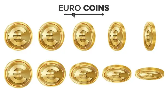 Euro 3d gold coins