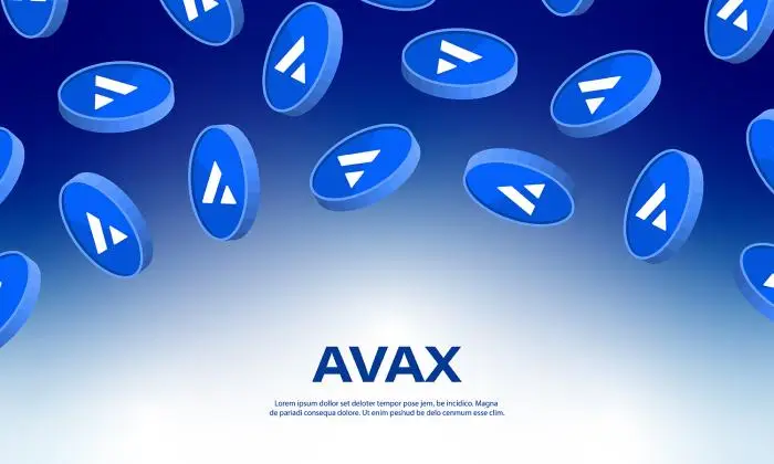 Coin avax banner crypto currency concept