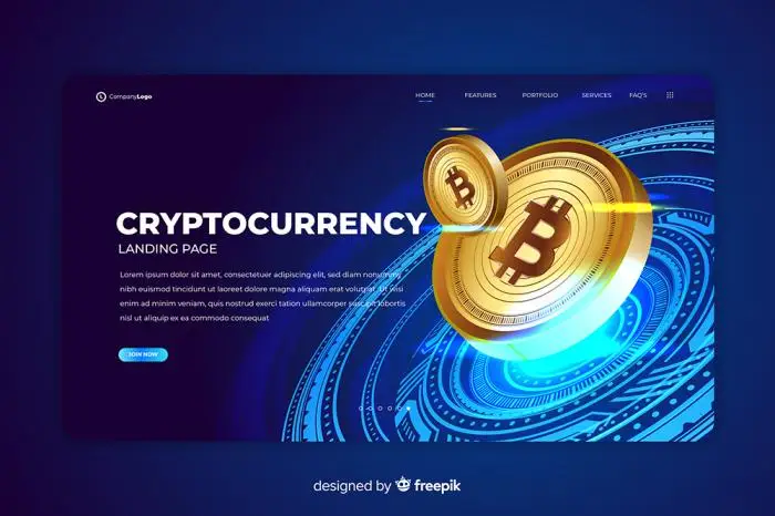 Cryptocurrency exchange landing page template