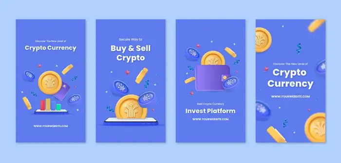 Realistic crypto instagram story template