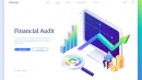 Financial audit isometric landing page or web banner