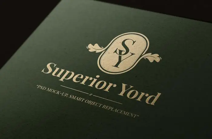 Logo mockup in green craft paper