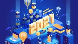 Futuristic abstract modern business city in isometric view. People work remotely or in office, achieve success in their careers. Character illustration template