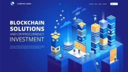 Cryptocurrency and blockchain isometric composition. Platform creation of digital currency.