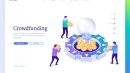 Crowdfunding isometric landing. Money donation