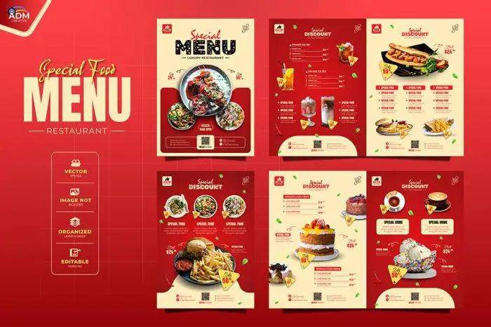 Modern food menu design template