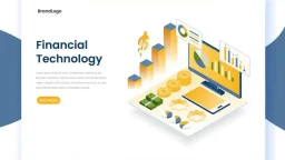 Financial technology landing page concept