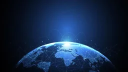 Global network connection world map point and line composition concept of global busine