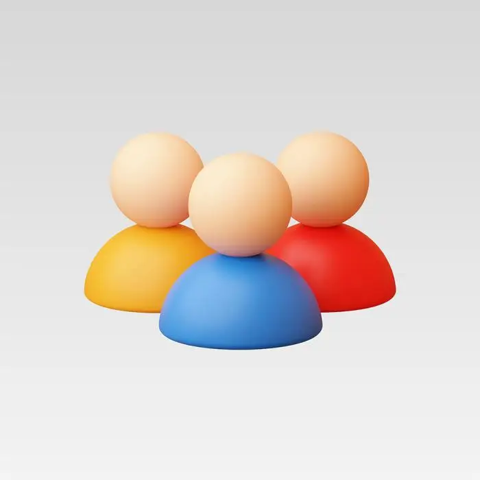 3d realistic group of people team work concept vector illustration