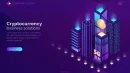 Cryptocurrency business solution isometric landing