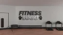 Logo mockup on gym on wall