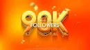 90k followers speech background with a bright and fresh orange color
