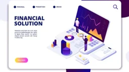 Economics finance manager isometric website template