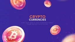 Crypto currencies concept based poster design decorated with 3d coins illustrati