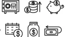 Vector money savings icon set editable stroke collection of line business icons rela