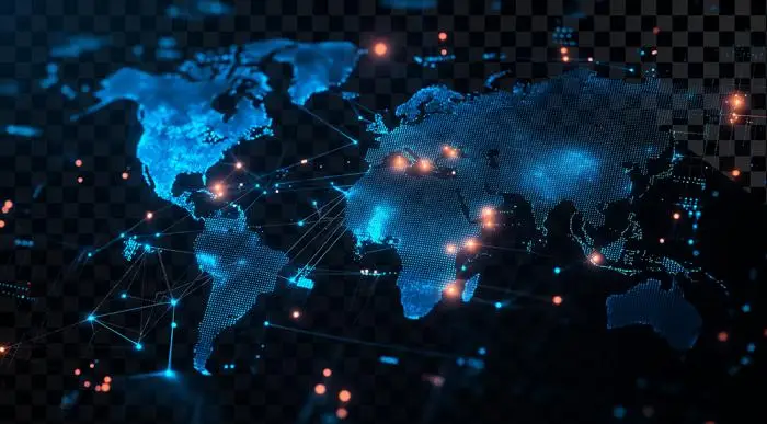 Golden balloons with glittering stars on transparent background