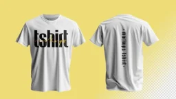 Custom tshirt mockup white front and back yellow background